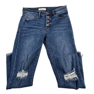 KanCan Signature Women's High Rise Button Fly Distressed Jeans Size 29